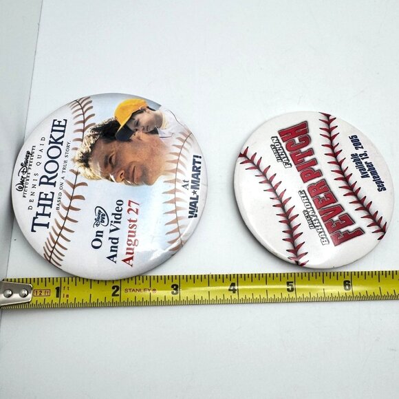Promotional Button Pins The Rookie & Fever PitchBaseball Movie Collectibles - Picture 2 of 7